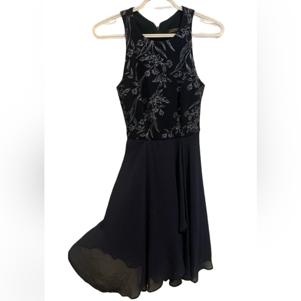 Le Château Girls’ Navy Fit & Flare Dress - Size XXS (Kids)